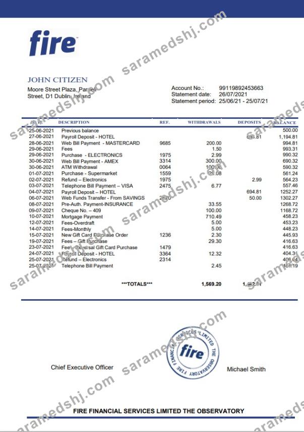Ireland Fire Financial Services Limited word